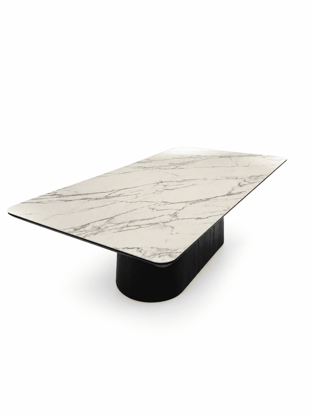 Mesa marmol base negra